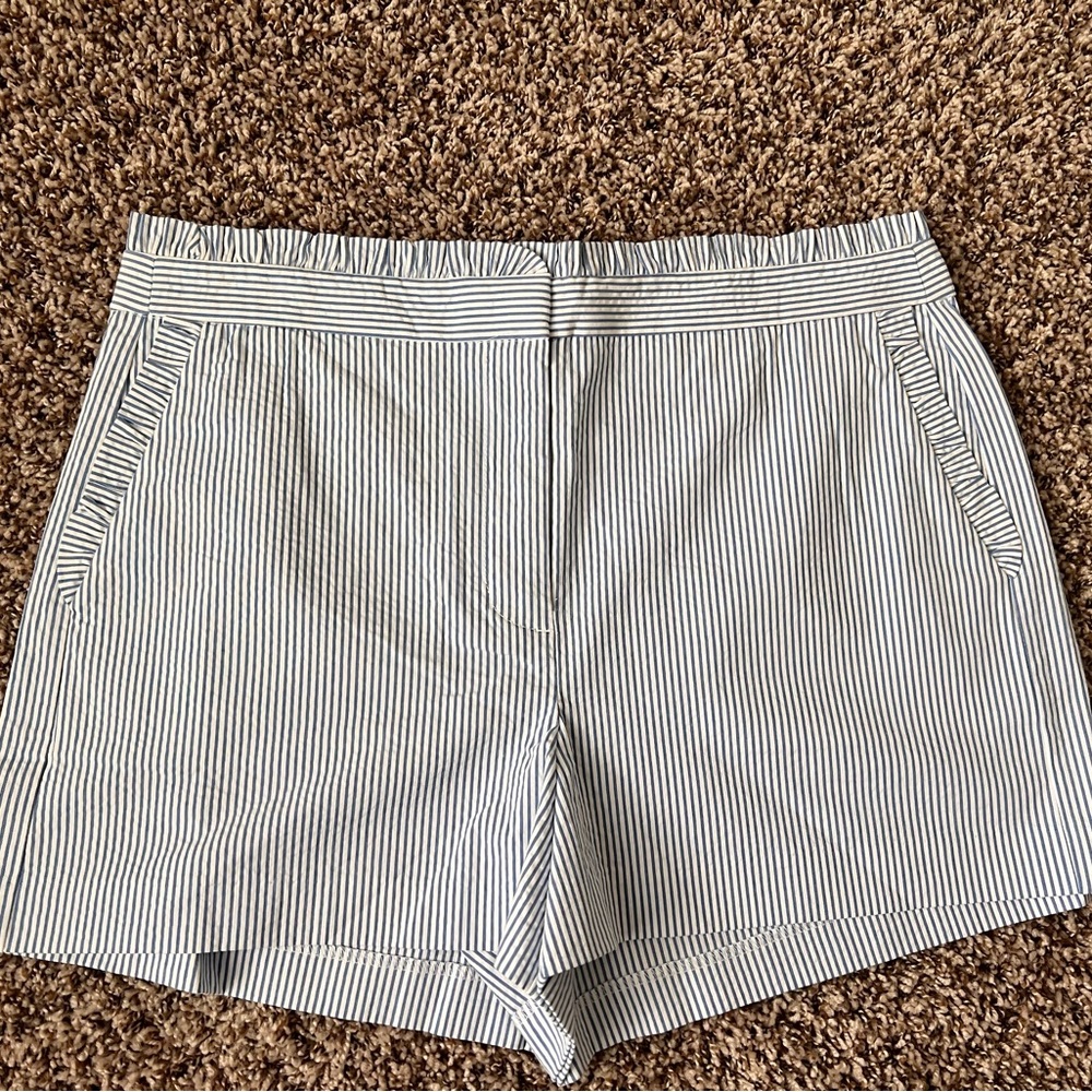 J Crew Blue Seersucker Shirts, Size 12